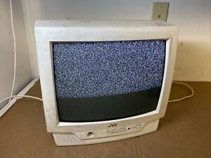 JVC White 13” CRT Color Television C-13111 Retro Gaming Vintage