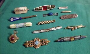 Lot14 Vintage Jewelry Brooch Pins Cloisonne' Victorian Edwardian Vintage Antique