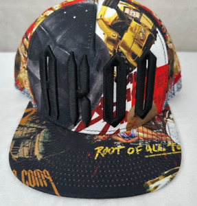 AKOO Snapback Hat Cap Skull Flag Print Excellent Condition One Size  B83/1
