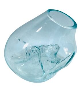 New ListingMolten Glass Vase Fish Bowl Terrarium Decorative Hand Blown Melted Glass Contain