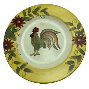 Vintage Gates Ware by Laurie Gates Rooster Flowers Stoneware Dinner Plate 11