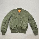 Alpha Industries Men’s Sage Green MA-1 Bomber Jacket Heritage Jacket Size XS