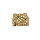 10k Gold Square Nugget Dia-Cut  Yellow Gold Men's Ring Size 10