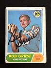 HOF BOB GRIESE 1968 TOPPS ROOKIE SIGNED AUTOGRAPHED CARD #196 MIAMI DOLPHINS