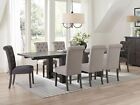 ON SALE - 9pcs Traditional Brown Dining Room Table and 8 Parson Chairs Set IC7W