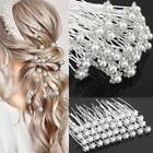 20PCS Pearl Hair Pins Flower Diamante Crystal Clips Prom Bridal Party W4G5