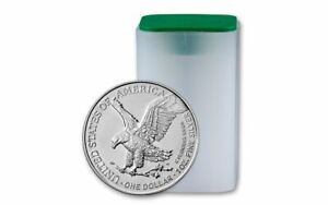 2021 Silver Eagle Roll (20) Coins CH/GEM BU .999 Tube of American Eagle Type 2