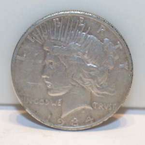 1934 S US Peace Silver Dollar $1 VF (Cleaned,Scratch)