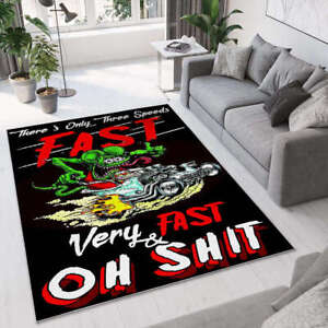 Hot Rod Fast Very Fast Rat Fink Doormat Hot Rod Door Mat Non Slip Mat Durable
