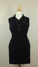 Chico's Travelers Black Sleeveless Dress Size 3 Xl 16 Slinky Knee Button Front