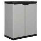 Garden Storage Cabinet with 1 Shelf Freestanding Cupboard Gray and Black vidaXL