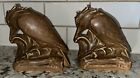 Pair of Antique Figural Rookwood Pottery King Fisher Bookends by Wm. McDonald