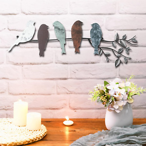Ferraycle Metal Bird Wall Art Birds on the Branch Wall Decor Leaves with Birds M
