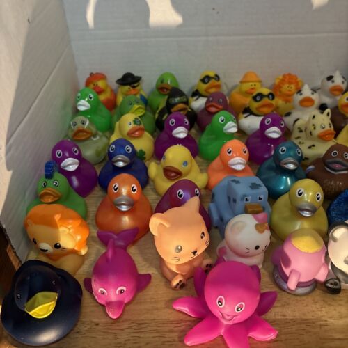 Bath Toy Lot Over 50, Rubber Ducky And Other Rubber Toys