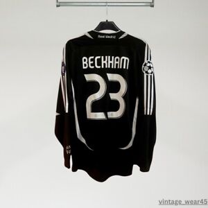 David Beckham 23 jersey Real Madrid 2006 2007 long sleeve jersey Black Retro M