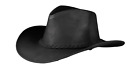 HADZAM Black Shapeable Western Outback Leather Cowboy Hat for Men and Women