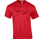 Black Austrian Air Retro Logo Shirt Airline Aviation Red Cotton T-shirt S-5XL