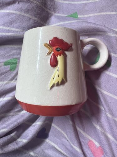 LOT (3) Vintage Holt Howard 1960-61 Tapered 3D Chicken Rooster Mugs