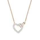 Swarovski Lovely necklace Heart, White, Rose gold-tone plated with Box New