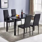 Set of 4 Dining Chairs Upholstered PU Leather Accent Chair Modern Elegant