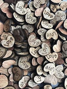 200Pcs Rustic Wooden Love Heart Wedding Table Scatter Decoration Crafts Children