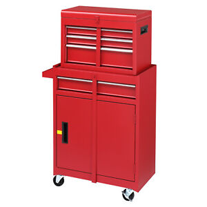 New Listing4-Drawer Rolling Tool Chest with Drawers & Handle Tool Box Tool Cabinet Steel