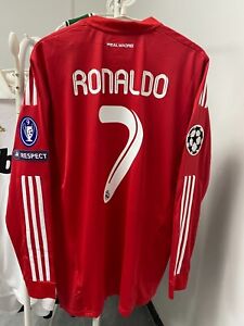 Ronaldo Real Madrid 2011 2012 Soccer Long Sleeve Jersey Red Shirt Size S