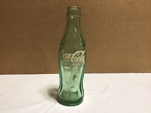 Vintage Coca-Cola Green Contour Glass Bottle 6.5 fl. oz. White Label **NICE*💥😮