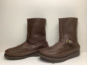 VTG MENS RUSSELL MOCCASINS BROWN BOOTS ENGINEER SIZE 13 3E