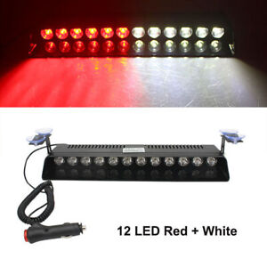 R/ed/Amber 12 LED Car Warning Lamp Dash Emergency Strobe Flash Light Bar 12V