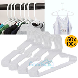 White Hangers Clothes Heavy Duty Non Slip Hangers (50 & 100 Pack) for Home Kids