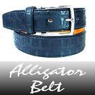 New Leather Black Alligator Belt / Crocodile Belt - L