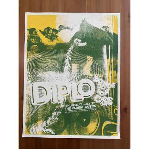 Diplo poster (LTD 15) with Bonde Do Role, CSS 2006  The Parish - Austin, TX