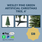 Wesley Pine Green Artificial Christmas Tree, 6'