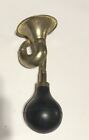 Vtg Rubber Ball Bulb Curled Horn Brass Car Bicycle Goose Honk Trumpet Style