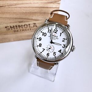 Classic Shinola Runwell  White Dial With Brown Leather Men Women New Watch 41mm