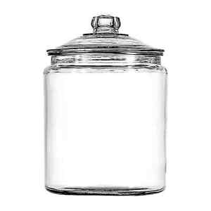 Heritage Hill Clear Glass Jar with Lid, 2 Gallon