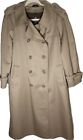 Jennifer Moore Khaki Rain Trench Coat wool Lining 12p Large Jacket Petite