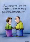 Good Food & Romance Funny Anniversary Card - Greeting Card by Oatmeal Studios