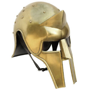 Medieval Gladiator Arena Brass Spike Helmet Metallic One Size viking helmet