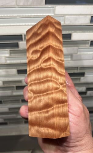Stabilized Quilted Maple 5A Knife Block        6  x 1.90 x 1       (1084)
