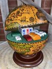 Super RARE Poker Set Cards Chips Dice Globe Display Case Made In Italy