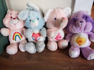 Vintage 1980s Care Bears Plush Lot Of 4 Kenner