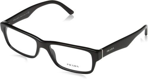 PRADA PR 16MV 1AB1O1 Gloss Black Rectangle 53 mm Men's Eyeglasses