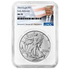 2023 $1 American Silver Eagle NGC MS70 ER Trump Label