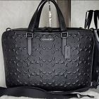 Coach Laptop Bag Briefcase Wallet Designer Signature Embossed Leather NWT