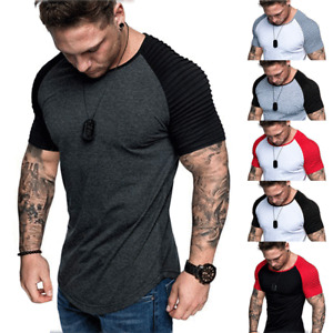 Fashion Men's Casual Slim Fit Short Sleeve T-shirt Bodybuilding Tee Muscle Tops