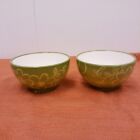 Set Of 2 Laurie Gates Cereal Bowls Embossed Floral green free shipping