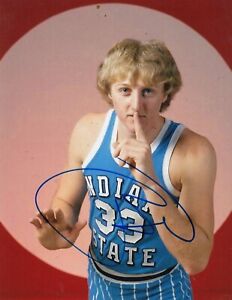 Indiana State Boston Celtics HOF Larry Bird Signed Autograph IP Auto 8x10 Photo