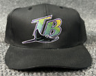 New Era Tampa Bay Devil Rays Snapback Hat Cap Black Logo 90s Y2K Plain Logo